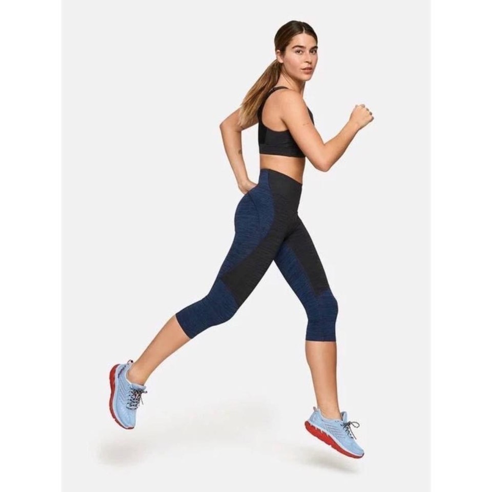 Outdoor Voices Blue Techsweat Kneecap Two Tone Leggings